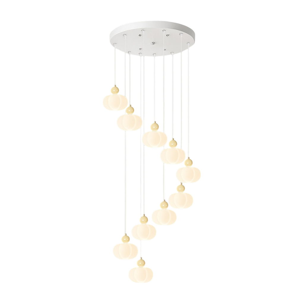 Decolure | Lampadario Art Deco per Atrio Scala – Design LED color crema