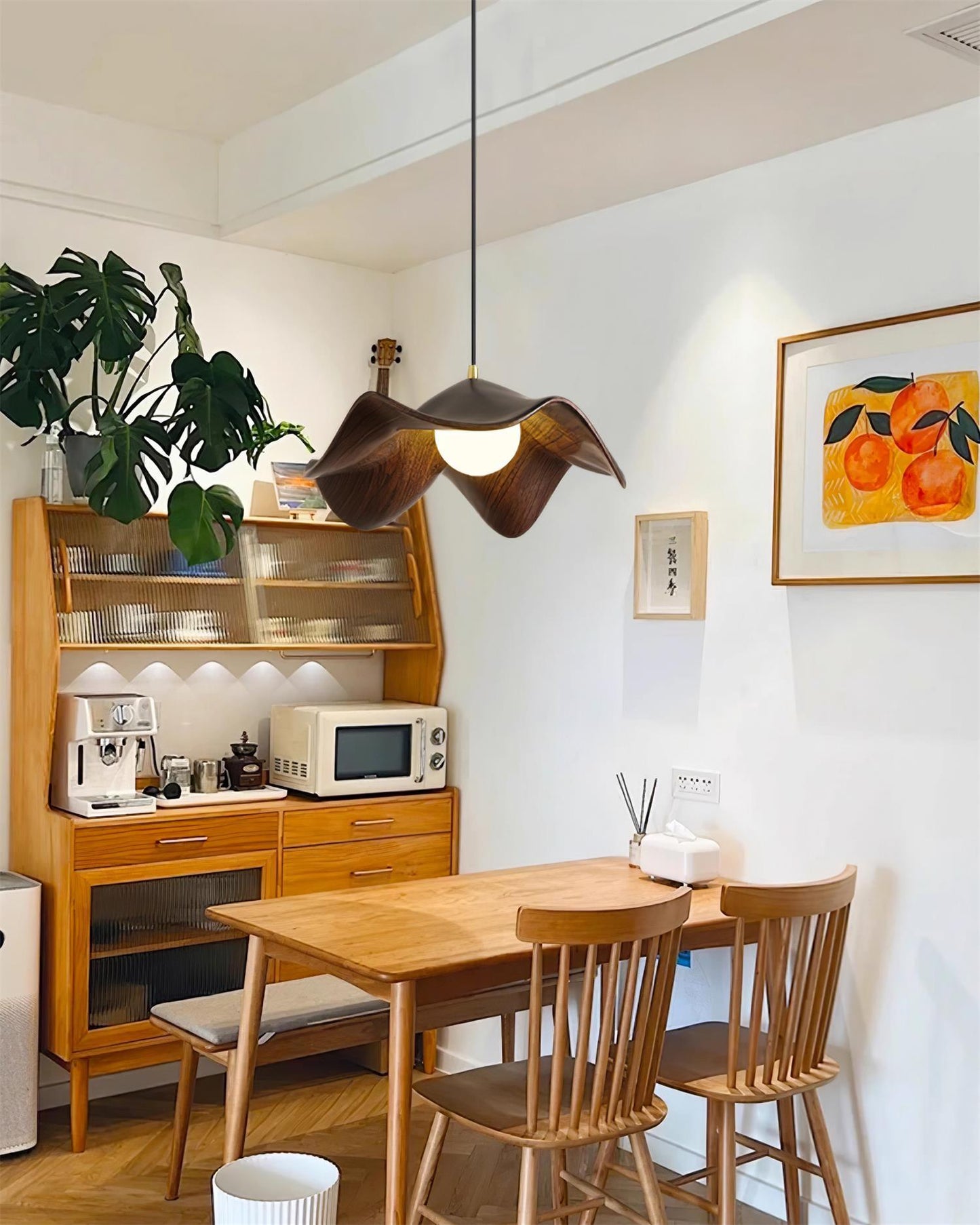 ElementBois - Hanglamp in Hars Lotus Plafondlamp