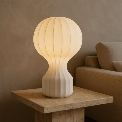 Silka | Lampada da tavolo Wabi Sabi in seta – Luce LED calda