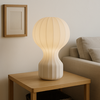 Silka | Lampada da tavolo Wabi Sabi in seta – Luce LED calda