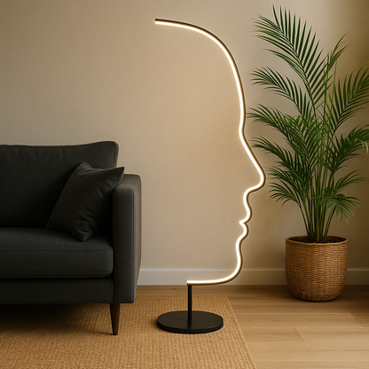 Visagio | Sculpturale Vloerlamp met Abstract Gezicht