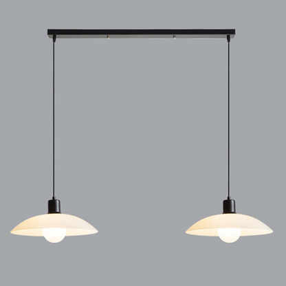 VELLUNO Hanglamp – Minimalistische Witte Glazen Schijf – E27 Fitting in 3 Formaten