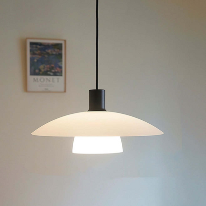 VELLUNO Hanglamp – Minimalistische Witte Glazen Schijf – E27 Fitting in 3 Formaten
