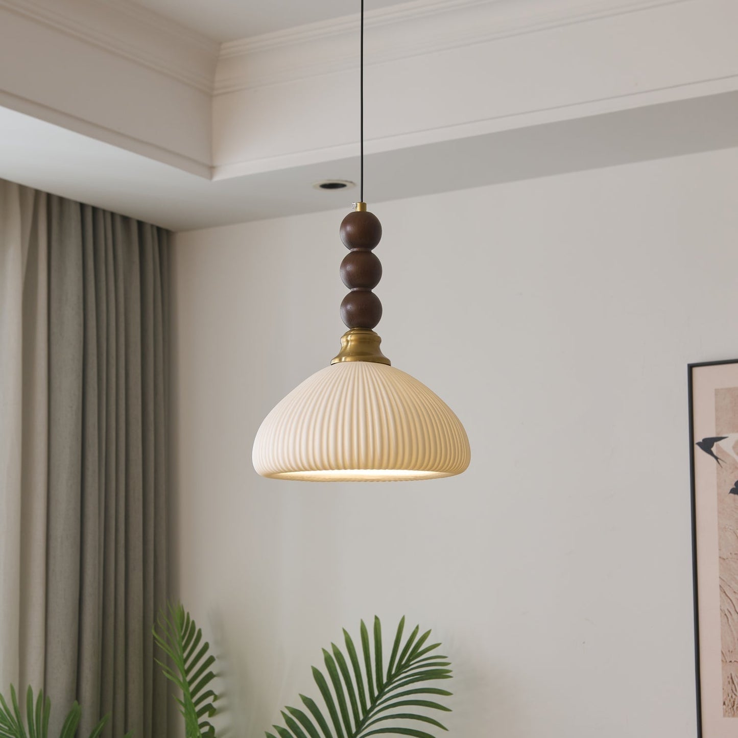 LUNARIAH Lampada a sospensione – Design artigianale in vetro, legno e ceramica – Disponibile in 4 modelli