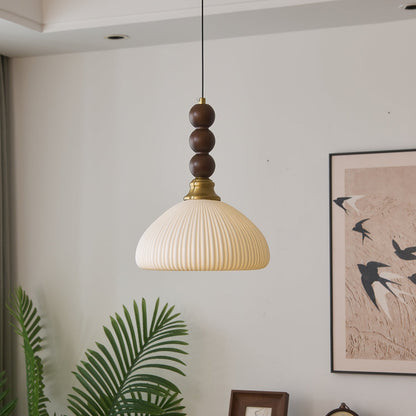 LUNARIAH Lampada a sospensione – Design artigianale in vetro, legno e ceramica – Disponibile in 4 modelli