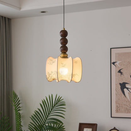 LUNARIAH Lampada a sospensione – Design artigianale in vetro, legno e ceramica – Disponibile in 4 modelli