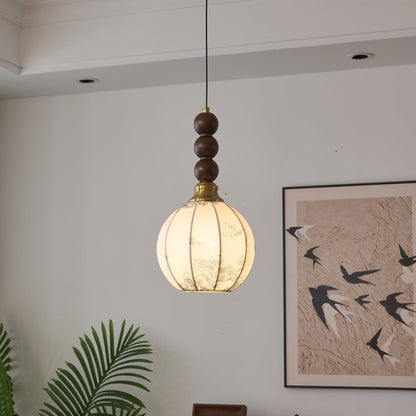 LUNARIAH Lampada a sospensione – Design artigianale in vetro, legno e ceramica – Disponibile in 4 modelli