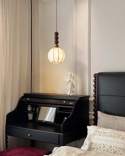 LUNARIAH Lampada a sospensione – Design artigianale in vetro, legno e ceramica – Disponibile in 4 modelli