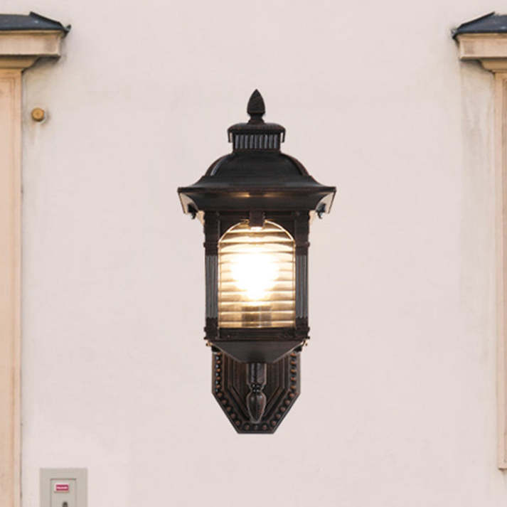 Vintaria | Lampada da parete in vetro antico – Classica lampada da esterno – Attacco E27 – 39 cm di altezza