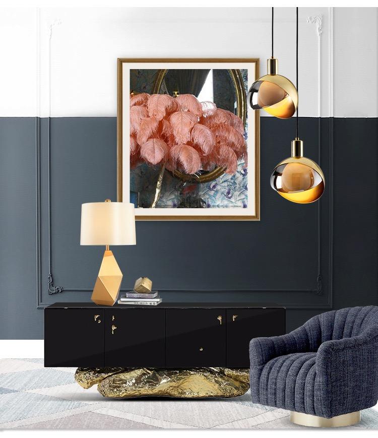 EOS - Elegante lampada a sospensione in vetro dorato