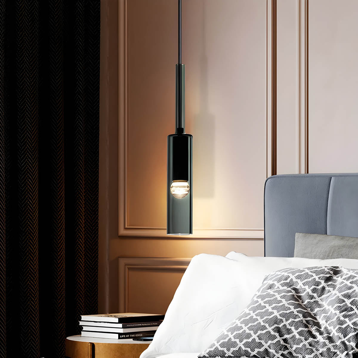 Lampada a sospensione NORDAVI – Lampada cilindrica in vetro con design scandinavo e luce LED calda