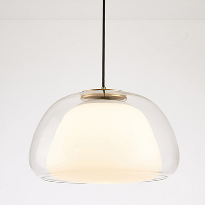 LUNARIA Hanglamp – Witte Glazen Bol met Diffuser – Elegant Design & E27 Fitting