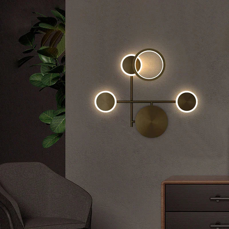 GlintForge – Lampada da parete LED moderna in oro per soggiorno e ingresso