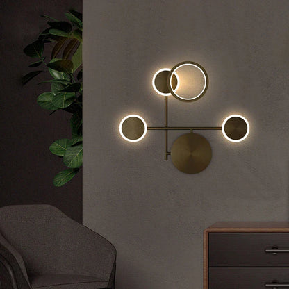 GlintForge – Lampada da parete LED moderna in oro per soggiorno e ingresso