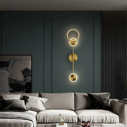 GlintForge – Lampada da parete LED moderna in oro per soggiorno e ingresso