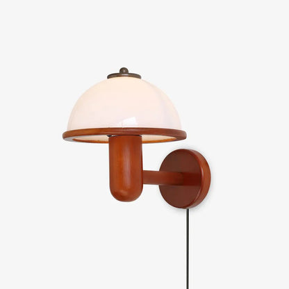 NordShroom | Houten Wandlamp in Scandinavische Paddenstoelstijl