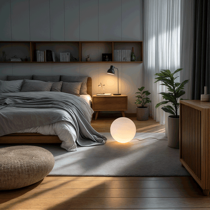 GlowSphere | Lampa ogrodowa LED w kształcie kuli – zasilanie AC – nastrojowe oświetlenie zewnętrzne – tworzywo sztuczne – okrągły design