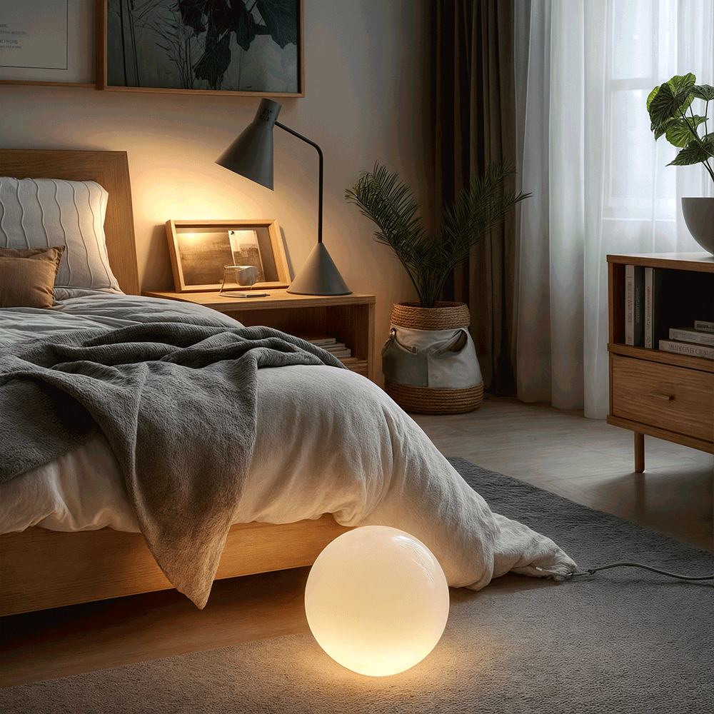 GlowSphere | Lampa ogrodowa LED w kształcie kuli – zasilanie AC – nastrojowe oświetlenie zewnętrzne – tworzywo sztuczne – okrągły design
