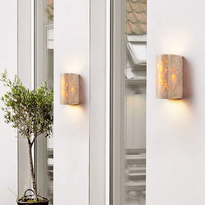 Soma | Travertin Minimalistyczna Lampa Ścienna Na Zewnątrz