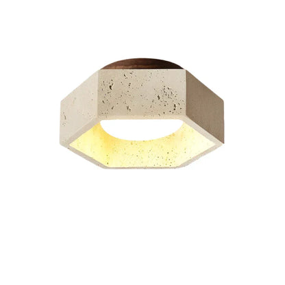 TerraLune | Wabi Sabi Travertin Plafondlamp – LED Downlight