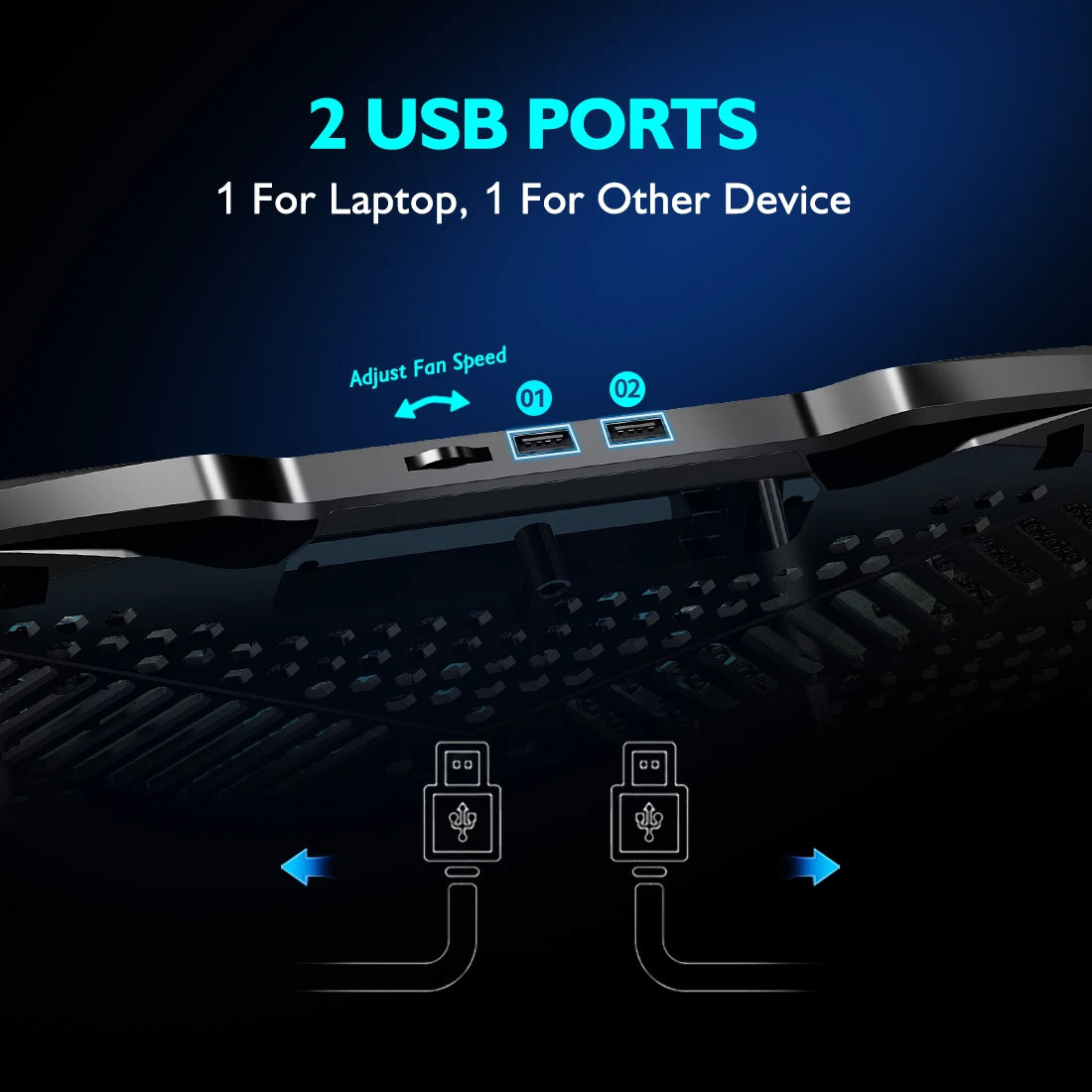 Livingnova ProCool Raffreddatore per Laptop fino a 17” | Supporto Regolabile con 5 Ventole