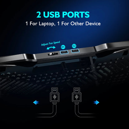 Livingnova ProCool Raffreddatore per Laptop fino a 17” | Supporto Regolabile con 5 Ventole