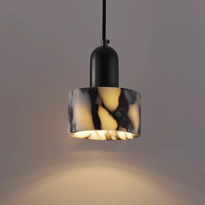 Lampada a sospensione OBSCURA | Design in marmo nero con LED E27 | Aspetto pietra naturale di lusso