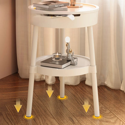 Movea | Minimalistische Witte Ronde Bijzettafel – Licht & Verplaatsbaar