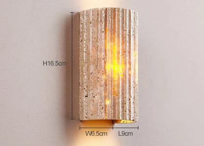 Soma | Travertin Minimalistyczna Lampa Ścienna Na Zewnątrz