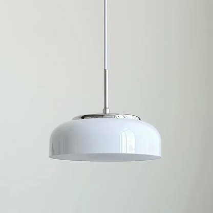 ORLUMA Hanglamp – Chroomwit Koepelglas – Bauhaus Design – Ø23 cm