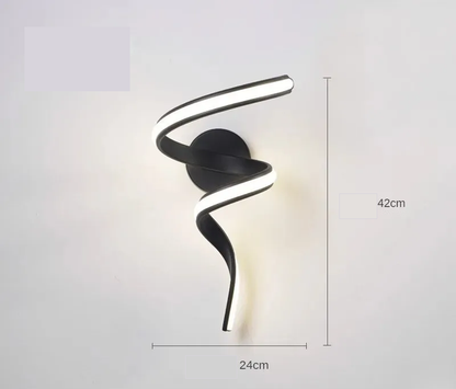 Lampada da parete a spirale