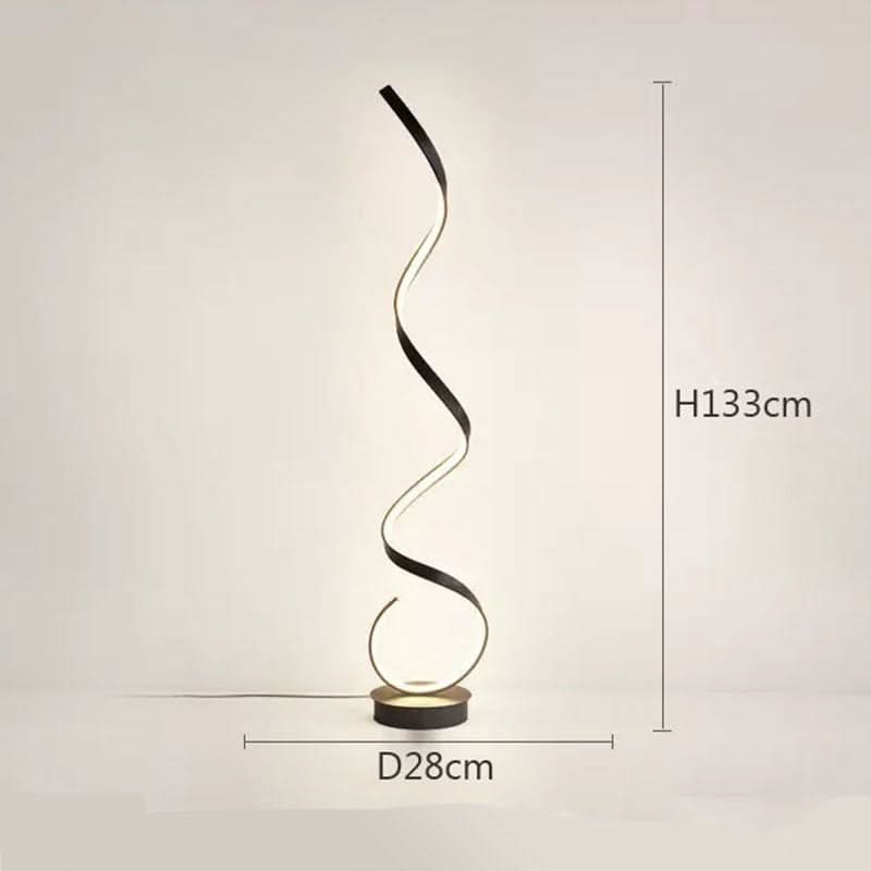 Lampa podłogowa o skręconym designie