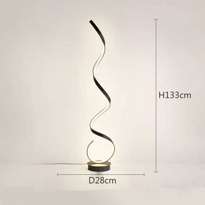 Lampa podłogowa o skręconym designie
