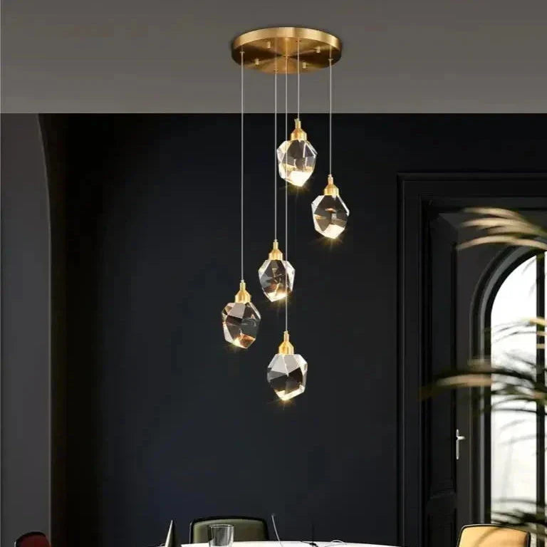 Nina - Pendelleuchte 5-Glas-Kristall-Deckenlampe