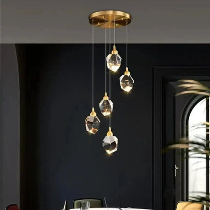 Nina - Pendelleuchte 5-Glas-Kristall-Deckenlampe