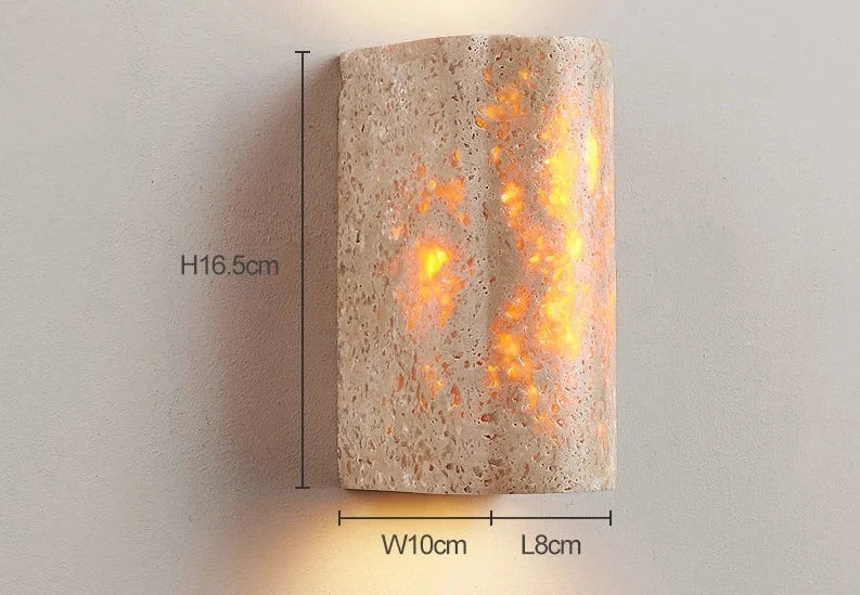 Soma | Travertin Minimalistyczna Lampa Ścienna Na Zewnątrz