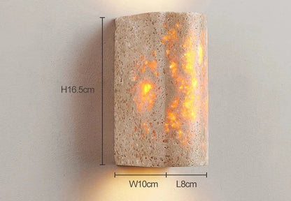 Soma | Travertin Minimalistyczna Lampa Ścienna Na Zewnątrz