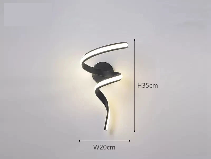 Lampada da parete a spirale