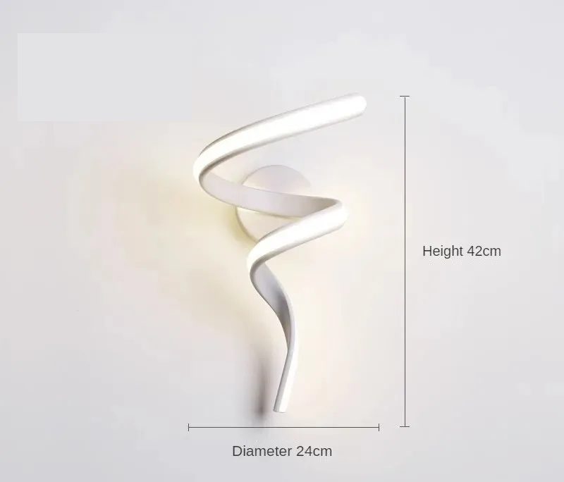 Lampada da parete a spirale