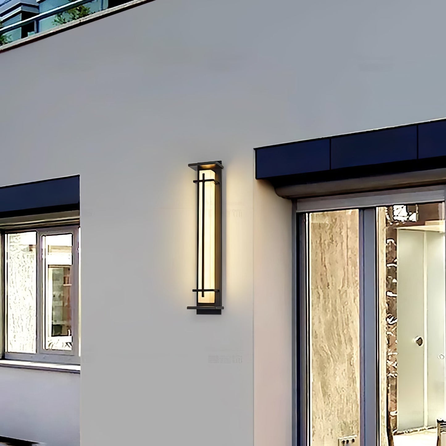 STRAVO Lampa zewnętrzna – nowoczesna lampa ścienna LED z marmurem i stalą nierdzewną – wodoodporna IP65