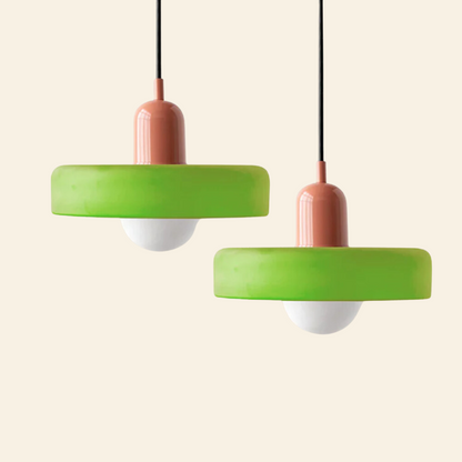 Macaron-  hanglamp met gekleurd glas en modern design
