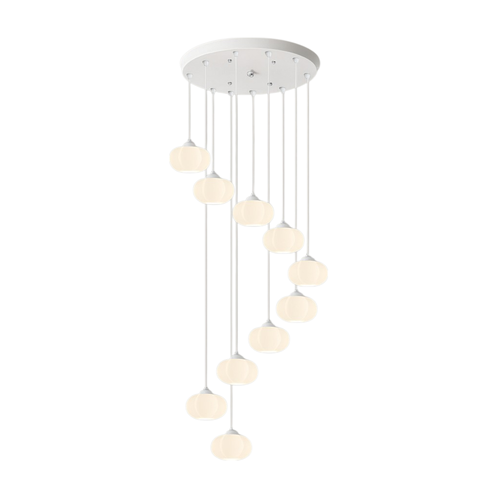 Decolure | Lampadario Art Deco per Atrio Scala – Design LED color crema