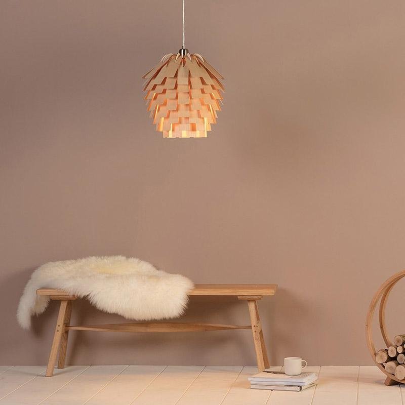 Liora | Artistieke Artisjok Houten Plafondlamp