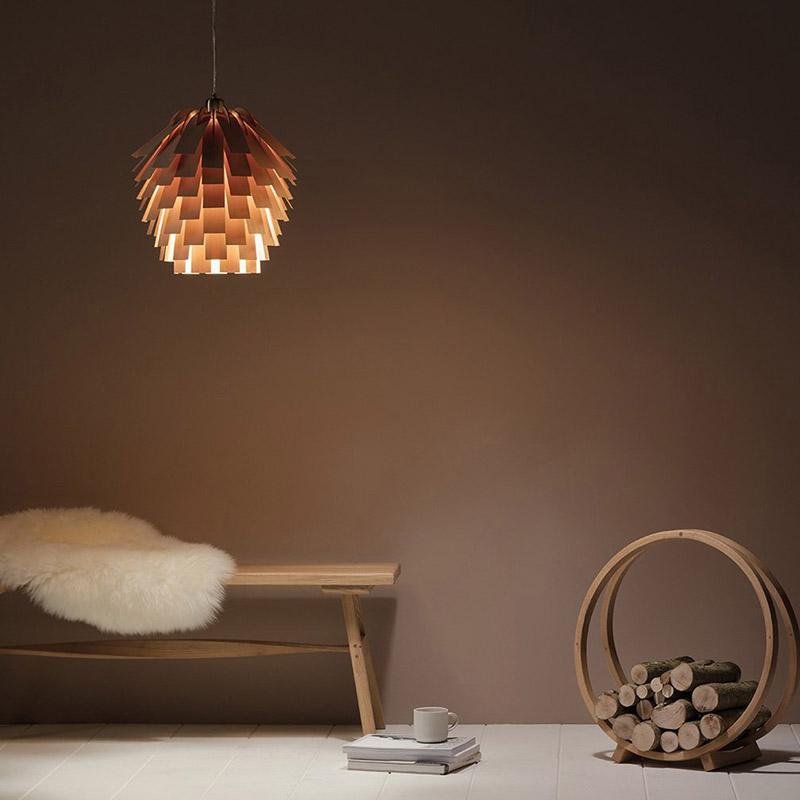 Liora | Artistieke Artisjok Houten Plafondlamp