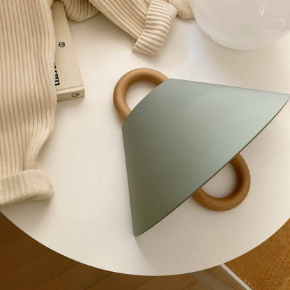 Aine – Wandlamp van Hout & Textiel – Minimalistisch Vintage Design – Warm Diffuus Licht – 34x30 cm