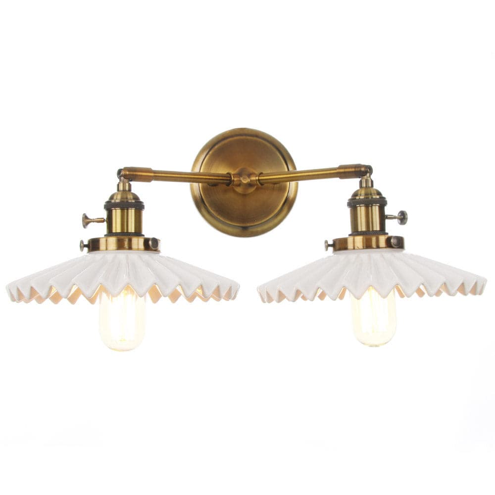 Aurio Retro- Keramische wandlamp met dubbele verlichting