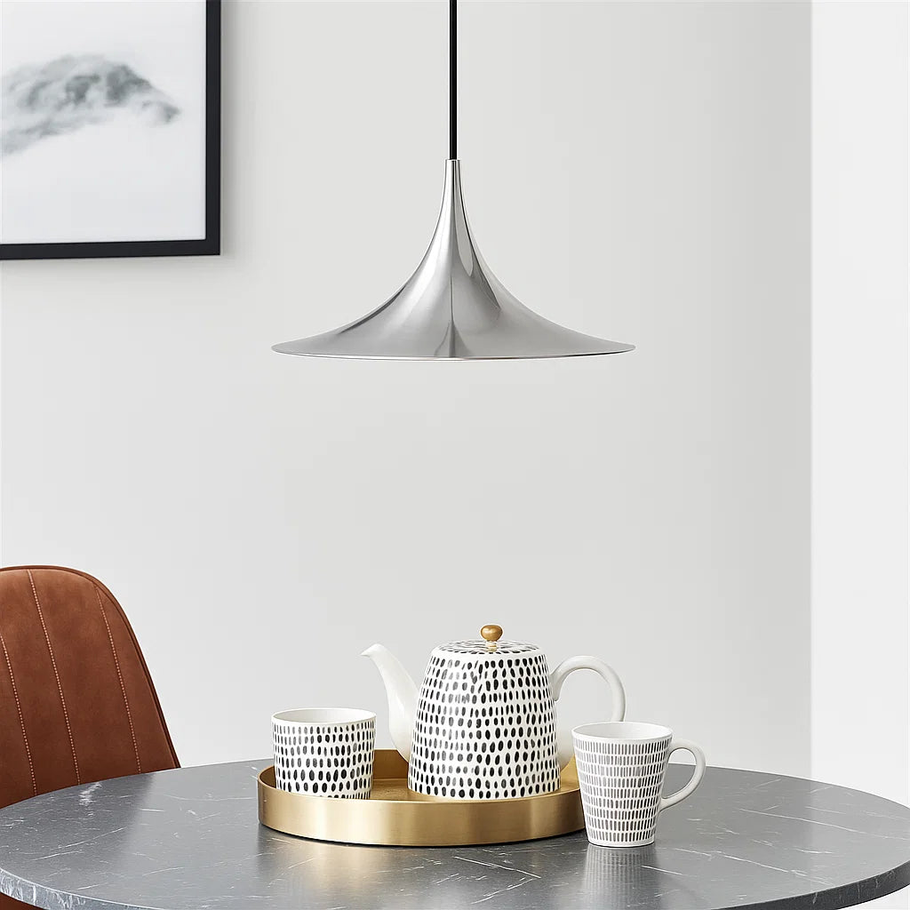 ScandiShine Lampada a Sospensione | Design Scandinavo | Luce Bianca Calda | Metallo | 90-260V
