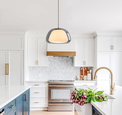 LUNARIA Hanglamp – Witte Glazen Bol met Diffuser – Elegant Design & E27 Fitting