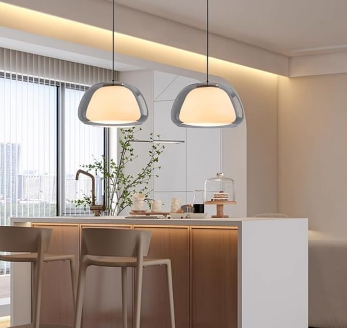 LUNARIA Hanglamp – Witte Glazen Bol met Diffuser – Elegant Design & E27 Fitting