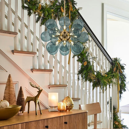 BullesAzur - Elegante Blauwe Glazen Kandelaar